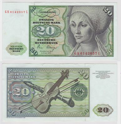 T142182 Banknote 20 DM Deutsche Mark Ro. 287a Schein 2. Jan. 1980 KN GK 6142657 L
