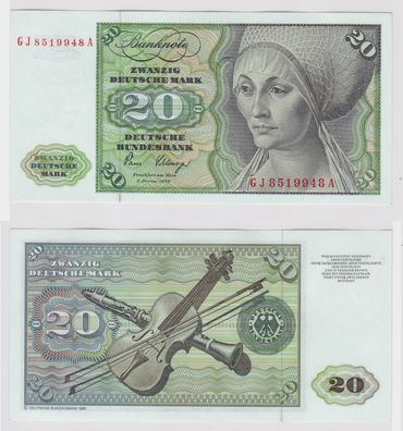 T147596 Banknote 20 DM Deutsche Mark Ro. 287a Schein 2. Jan. 1980 KN GJ 8519948 A