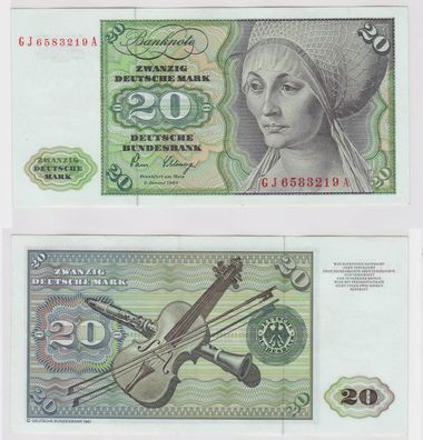 T147260 Banknote 20 DM Deutsche Mark Ro. 287a Schein 2. Jan. 1980 KN GJ 6583219 A
