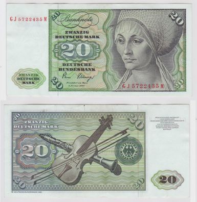 T147006 Banknote 20 DM Deutsche Mark Ro. 287a Schein 2. Jan. 1980 KN GJ 5722435 M