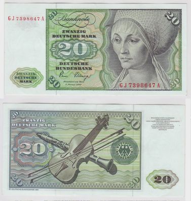 T147197 Banknote 20 DM Deutsche Mark Ro. 287a Schein 2. Jan. 1980 KN GJ 7398647 A
