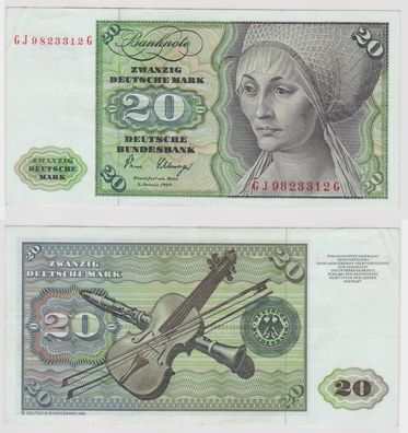 T146833 Banknote 20 DM Deutsche Mark Ro. 287a Schein 2. Jan. 1980 KN GJ 9823312 G