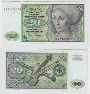 T146814 Banknote 20 DM Deutsche Mark Ro. 287a Schein 2. Jan. 1980 KN GJ 5447092 N
