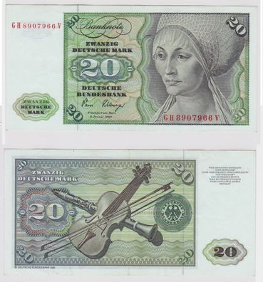 T147201 Banknote 20 DM Deutsche Mark Ro. 287a Schein 2. Jan. 1980 KN GH 8907966 V
