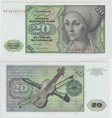 T146843 Banknote 20 DM Deutsche Mark Ro. 276a Schein 1. Juni 1977 KN GF 4012175 L