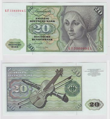 T147403 Banknote 20 DM Deutsche Mark Ro. 276a Schein 1. Juni 1977 KN GF 5360994 L