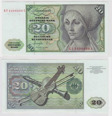 T147004 Banknote 20 DM Deutsche Mark Ro. 276a Schein 1. Juni 1977 KN GF 4400466 L