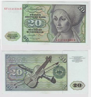 T147225 Banknote 20 DM Deutsche Mark Ro. 276a Schein 1. Juni 1977 KN GF 4141598 N