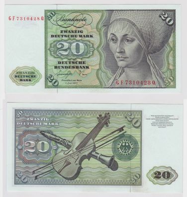 T146854 Banknote 20 DM Deutsche Mark Ro. 276a Schein 1. Juni 1977 KN GF 7310428 Q