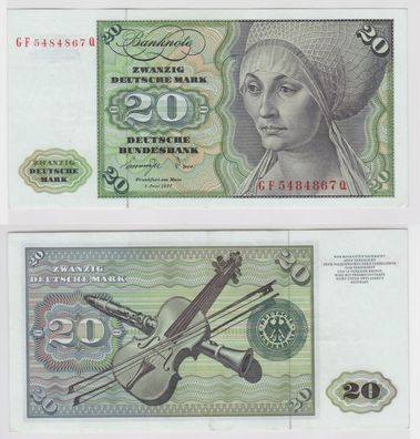 T146866 Banknote 20 DM Deutsche Mark Ro. 276a Schein 1. Juni 1977 KN GF 5484867 Q