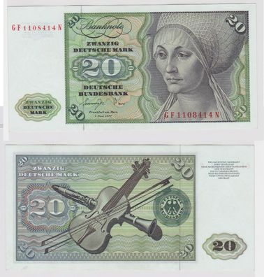 T146893 Banknote 20 DM Deutsche Mark Ro. 276a Schein 1. Juni 1977 KN GF 1108414 N