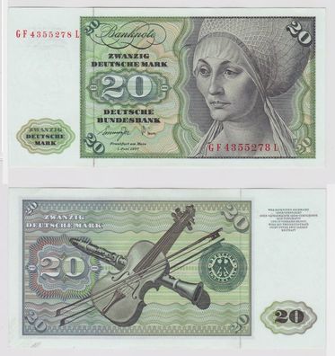 T147138 Banknote 20 DM Deutsche Mark Ro. 276a Schein 1. Juni 1977 KN GF 4355278 L