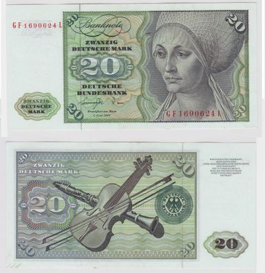 T146812 Banknote 20 DM Deutsche Mark Ro. 276a Schein 1. Juni 1977 KN GF 1690624 L