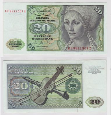 T147384 Banknote 20 DM Deutsche Mark Ro. 276a Schein 1. Juni 1977 KN GF 9841507 Z