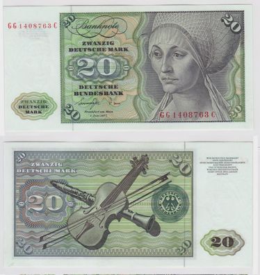 T147589 Banknote 20 DM Deutsche Mark Ro. 276a Schein 1. Juni 1977 KN GG 1408763 C