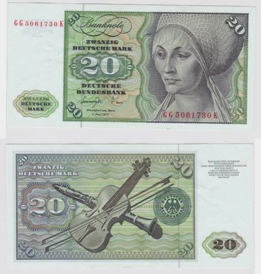 T147479 Banknote 20 DM Deutsche Mark Ro. 276a Schein 1. Juni 1977 KN GG 5061730 K