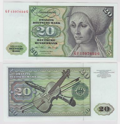 T148288 Banknote 20 DM Deutsche Mark Ro. 271b Schein 2. Jan. 1970 KN GF 1597652 G