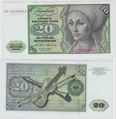 T148159 Banknote 20 DM Deutsche Mark Ro. 271b Schein 2. Jan. 1970 KN GF 7704396 A