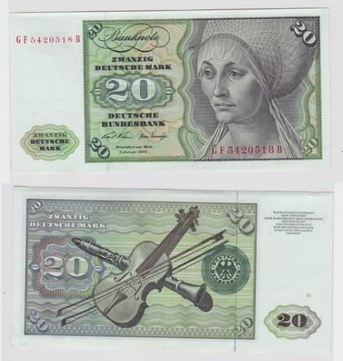 T147248 Banknote 20 DM Deutsche Mark Ro. 271b Schein 2. Jan. 1970 KN GF 5420518 B