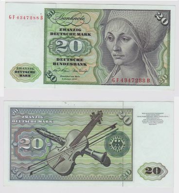 T148349 Banknote 20 DM Deutsche Mark Ro. 271b Schein 2. Jan. 1970 KN GF 4347288 B