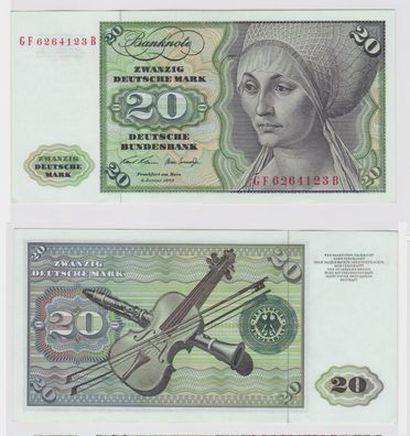 T148355 Banknote 20 DM Deutsche Mark Ro. 271b Schein 2. Jan. 1970 KN GF 6264123 B