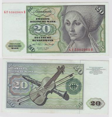 T138155 Banknote 20 DM Deutsche Mark Ro. 271b Schein 2. Jan. 1970 KN GF 5302968 B