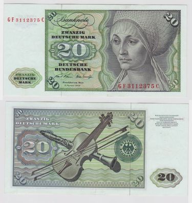 T115385 Banknote 20 DM Deutsche Mark Ro. 271b Schein 2. Jan. 1970 KN GF 3112375 C