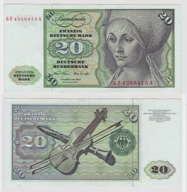 T147807 Banknote 20 DM Deutsche Mark Ro. 271b Schein 2. Jan. 1970 KN GF 4266415 A
