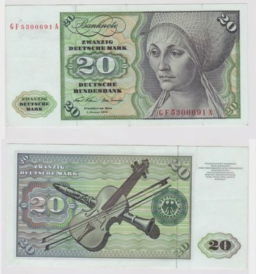 T147782 Banknote 20 DM Deutsche Mark Ro. 271b Schein 2. Jan. 1970 KN GF 5300691 A