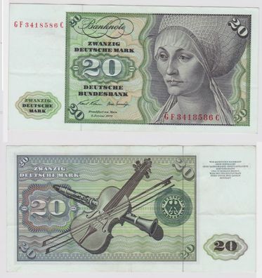 T147820 Banknote 20 DM Deutsche Mark Ro. 271b Schein 2. Jan. 1970 KN GF 3418586 C