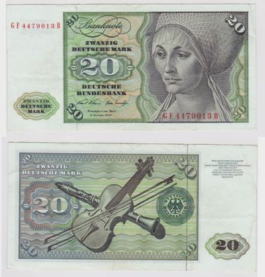 T147833 Banknote 20 DM Deutsche Mark Ro. 271b Schein 2. Jan. 1970 KN GF 4479013 B