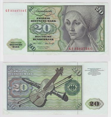 T147931 Banknote 20 DM Deutsche Mark Ro. 271b Schein 2. Jan. 1970 KN GF 3542734 C
