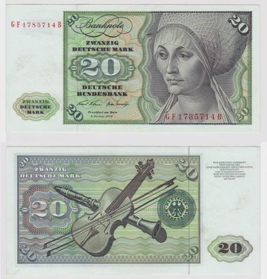 T147817 Banknote 20 DM Deutsche Mark Ro. 271b Schein 2. Jan. 1970 KN GF 1785714 B