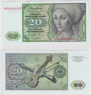 T147493 Banknote 20 DM Deutsche Mark Ro. 276a Schein 1. Juni 1977 KN GH 2505576 E