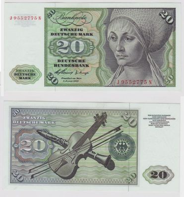 T147083 Banknote 20 DM Deutsche Mark Ro. 264c Schein 2. Jan. 1960 KN J 9552775 N
