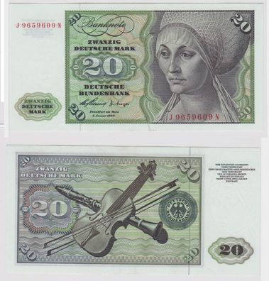 T147303 Banknote 20 DM Deutsche Mark Ro. 264c Schein 2. Jan. 1960 KN J 9659609 N