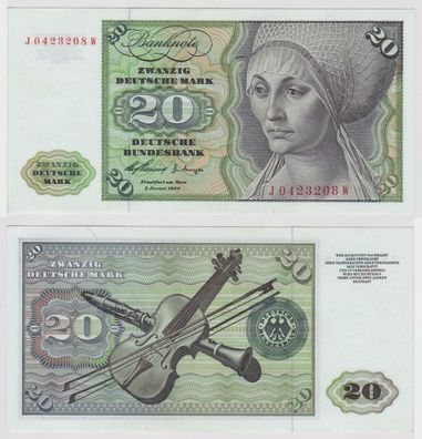 T141008 Banknote 20 DM Deutsche Mark Ro. 264c Schein 2. Jan. 1960 KN J 0423208 W