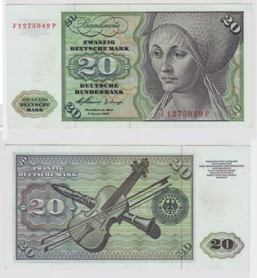 T147267 Banknote 20 DM Deutsche Mark Ro. 264c Schein 2. Jan. 1960 KN J 1275049 P