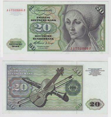 T147444 Banknote 20 DM Deutsche Mark Ro. 264c Schein 2. Jan. 1960 KN J 1752866 P