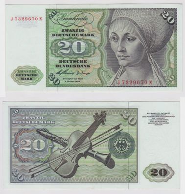 T147478 Banknote 20 DM Deutsche Mark Ro. 264c Schein 2. Jan. 1960 KN J 7329670 N