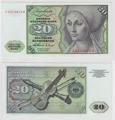 T146870 Banknote 20 DM Deutsche Mark Ro. 264c Schein 2. Jan. 1960 KN J 0218678 W