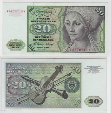T142754 Banknote 20 DM Deutsche Mark Ro. 264c Schein 2. Jan. 1960 KN J 9872713 N