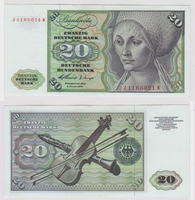 T147258 Banknote 20 DM Deutsche Mark Ro. 264c Schein 2. Jan. 1960 KN J 1166021 W