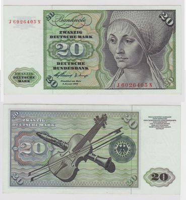 T147202 Banknote 20 DM Deutsche Mark Ro. 264c Schein 2. Jan. 1960 KN J 6026405 N