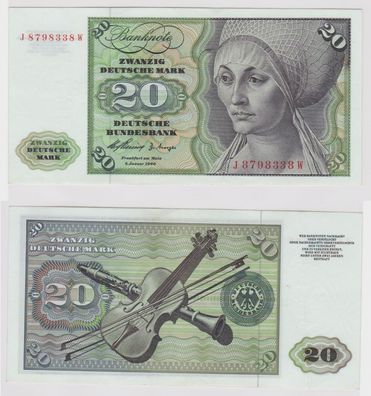 T147249 Banknote 20 DM Deutsche Mark Ro. 264c Schein 2. Jan. 1960 KN J 8798338 W