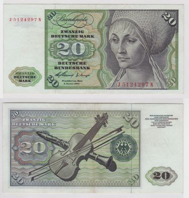 T146803 Banknote 20 DM Deutsche Mark Ro. 264c Schein 2. Jan. 1960 KN J 5124297 N