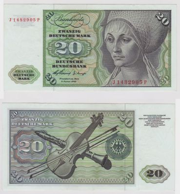 T146931 Banknote 20 DM Deutsche Mark Ro. 264c Schein 2. Jan. 1960 KN J 1482905 P