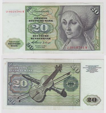 T146966 Banknote 20 DM Deutsche Mark Ro. 264c Schein 2. Jan. 1960 KN J 3618701 W