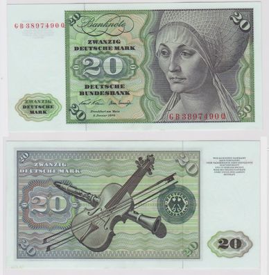T148299 Banknote 20 DM Deutsche Mark Ro. 271a Schein 2. Jan. 1970 KN GB 3897490 Q