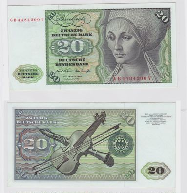 T148167 Banknote 20 DM Deutsche Mark Ro. 271a Schein 2. Jan. 1970 KN GB 4484200 V